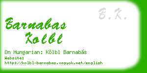 barnabas kolbl business card