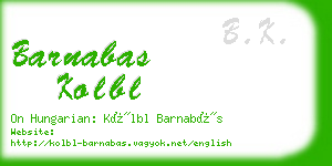 barnabas kolbl business card